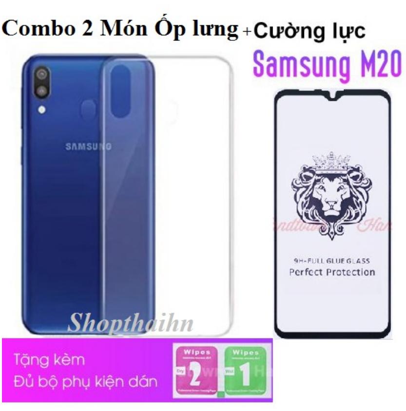 Ốp lưng dẻo trong suốt ss galaxy m20+cường lực 5d ss galaxy m20 full keo