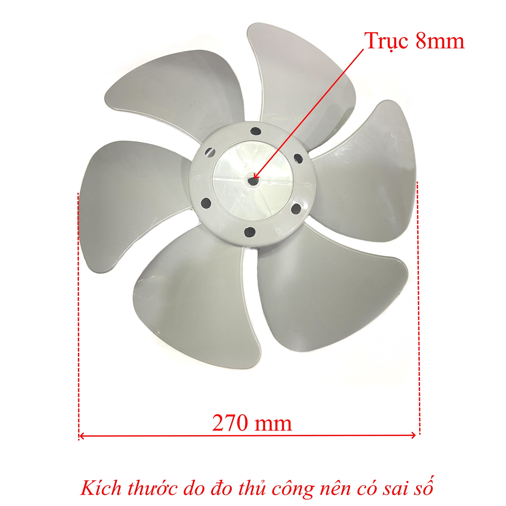 Cánh quạt 6 lá 270mm cho quạt hộp, quạt tản b3 kiểu tròn 300mm