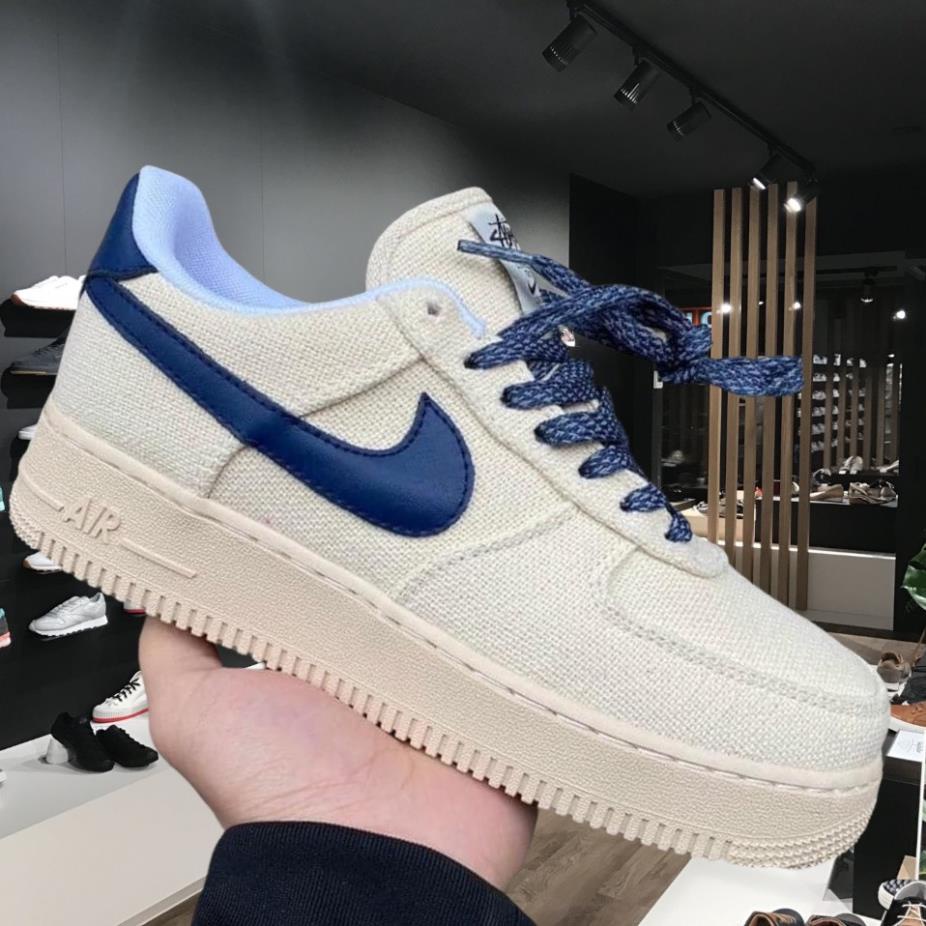 ✅ giày thể thao af1 canvas navy, giày sneaker af1 vải kem sữa hót trend-màu be kem tích xanh-2022