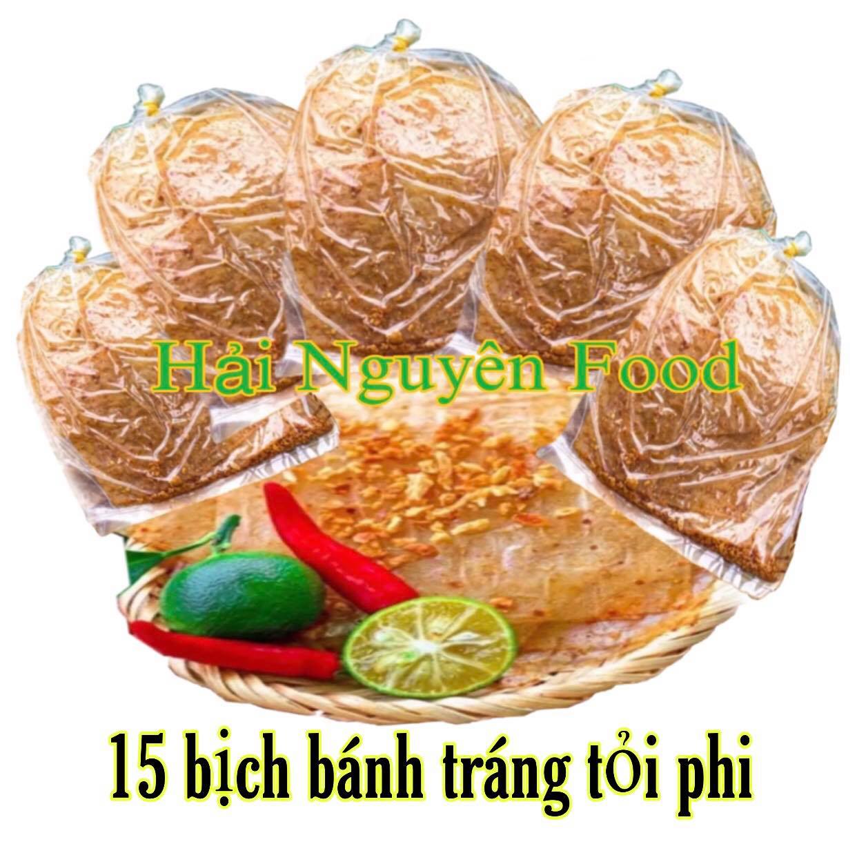 15 bịch bánh tráng muối nhuyễn tỏi phi - bánh tráng xì-ke