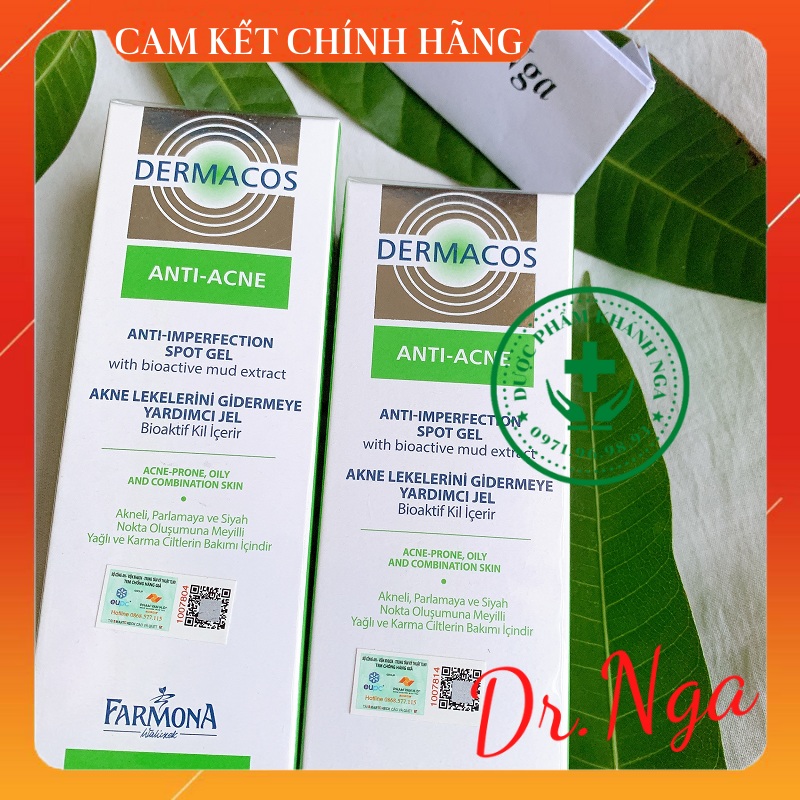 ✅ dermacos gel chấm mụn farmona dermacos anti acne imperfection spot gel - kem giảm mụn, chứa bùn hoạt tính