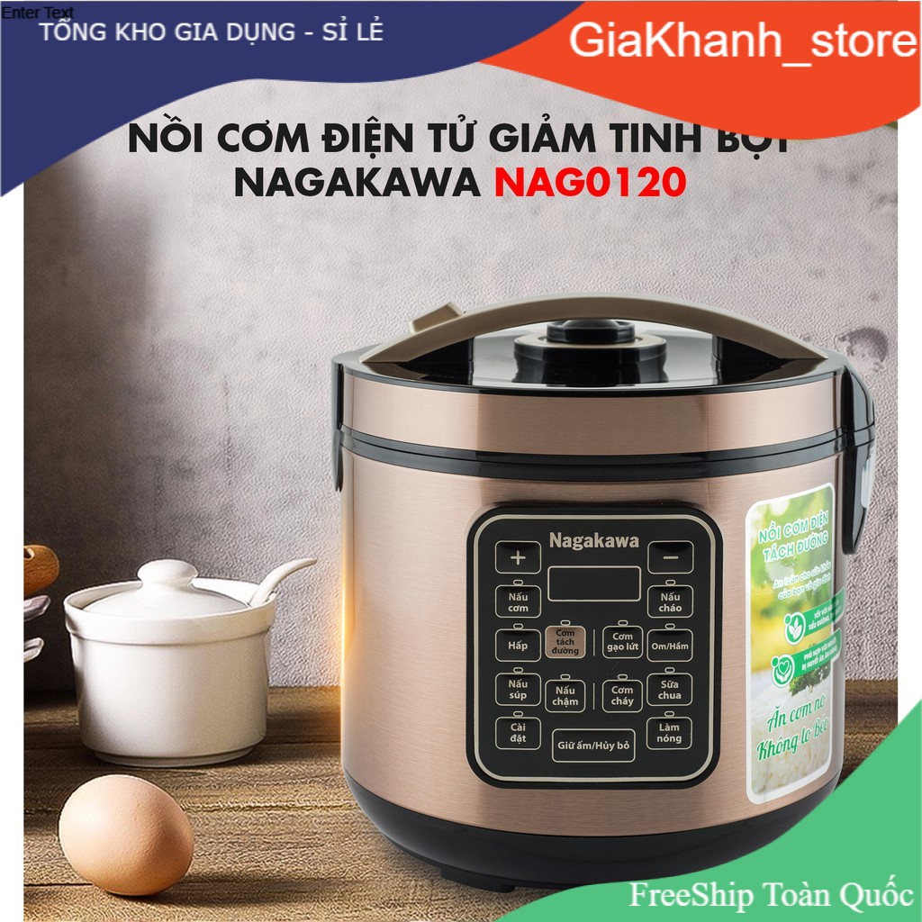 Nồi cơm điện tách đường nagakawa nag0120, chính hãng nhật bản cao cấp dung tích 1.8l