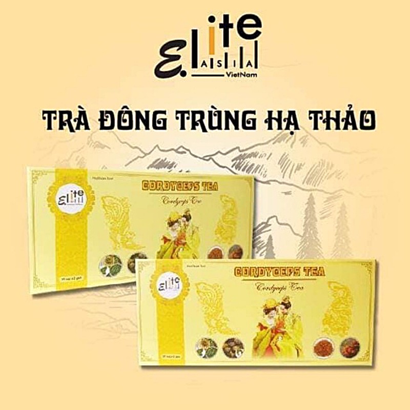 Trà túi lọc đông trùng hạ thảo Elite Asia tăng cường sinh lý nam, bổ gan thận, giảm mỡ máu và tiểu đường, ổn định huyết áp, chống lão hóa - Hộp 20 túi lọc [TBYT H-Care]