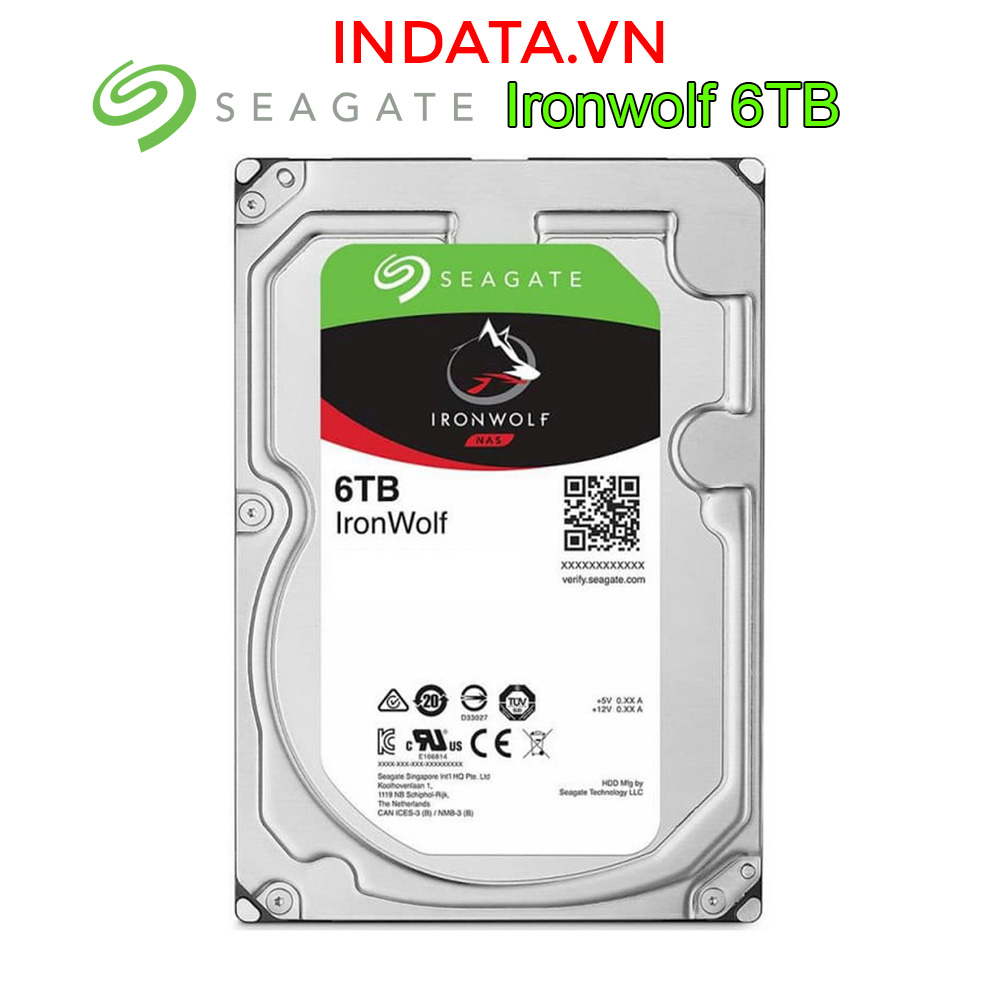 Ổ cứng HDD chuyên dụng cho NAS Seagate Ironwolf 6TB SATA 5400rpm 256MB Cache chính hãng