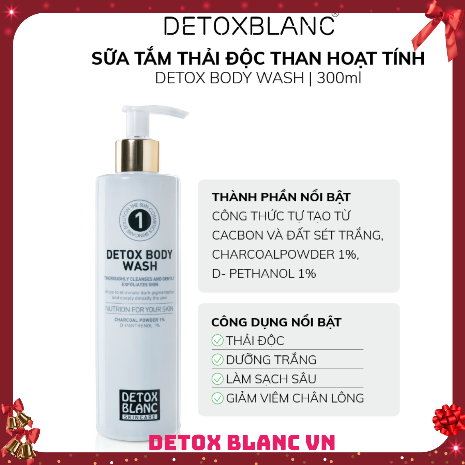 Sữa tắm thải độc trắng da body Detox Blanc
