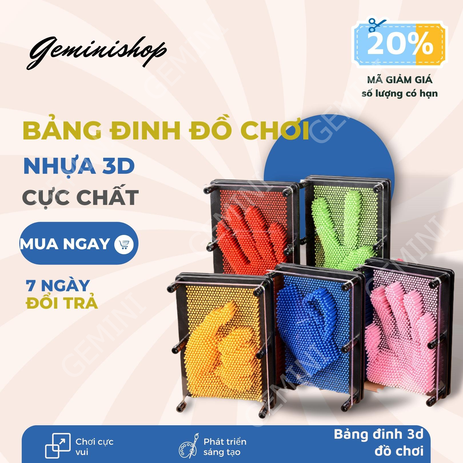 Bảng đinh in  3D thông minh Vui Nhộn sáng tạo cho trẻ tăng tuy duy hoặc trang trí góc học tập