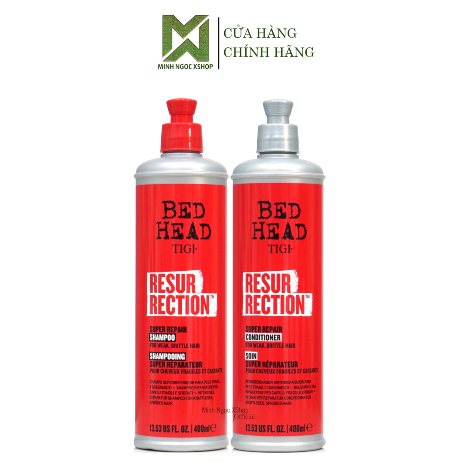 Dầu gội xả tái sinh siêu phục hồi Tigi đỏ, Tigi Bed Head Resurrection Supper Repair 400ML