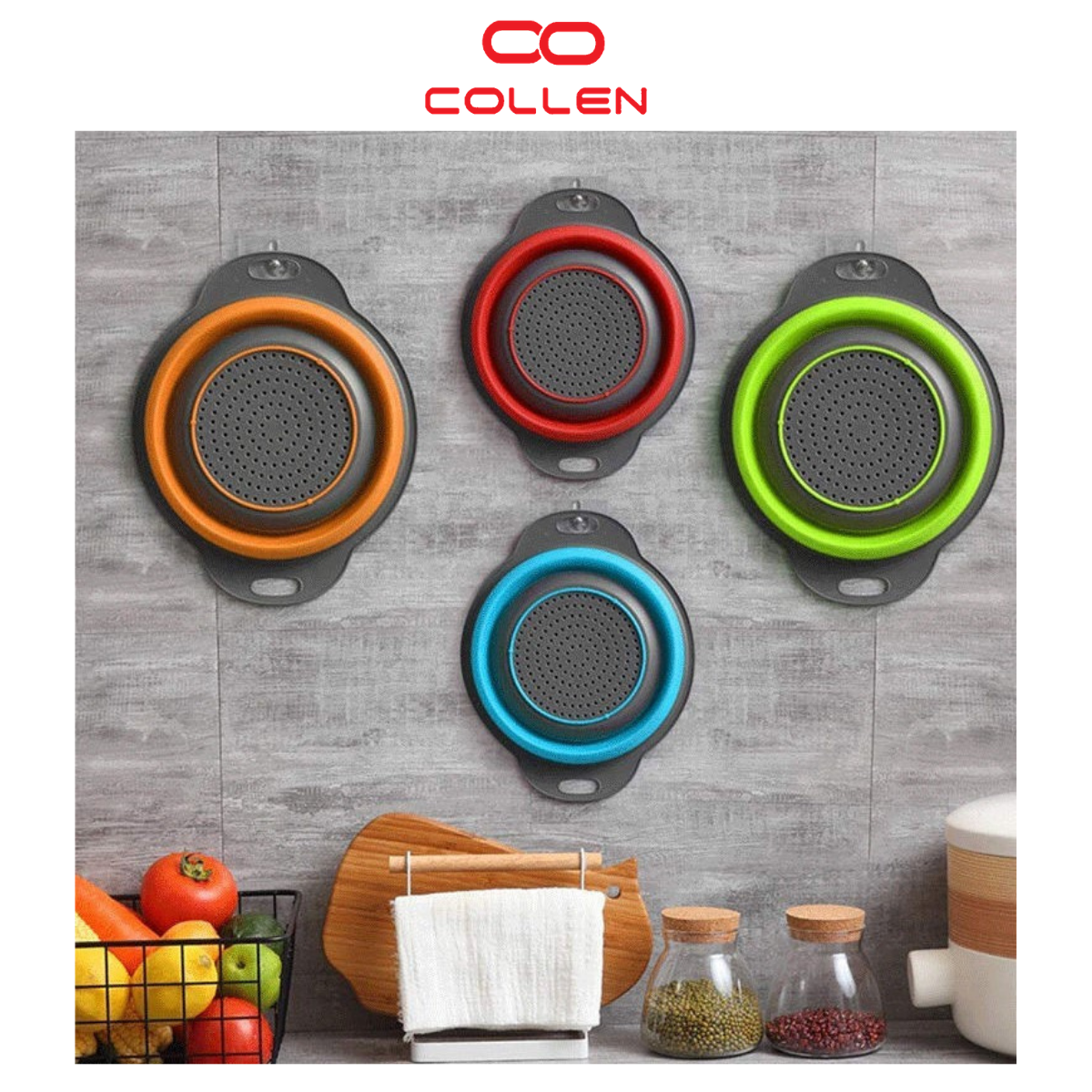 Rổ GẬP Silicone Tròn Gấp Gọn Đa Năng, tiết kiệm diện tích không gian bếp và ngôi nhà của bạn.