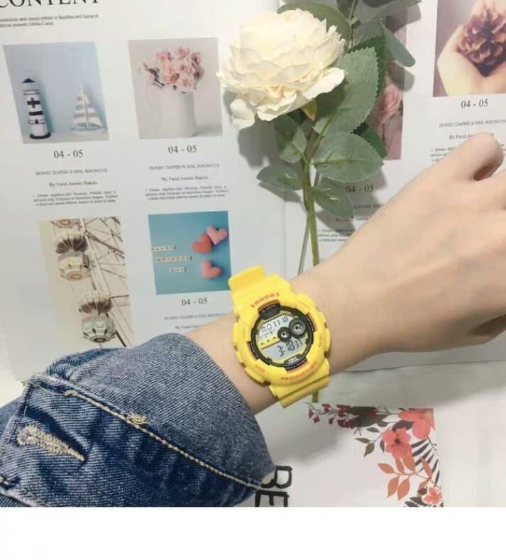 [HCM]Đồng hồ thể thao nam nữ cá tính mẫu hot (Màu vàng) Tặng kèm Hộp đựng + pin)