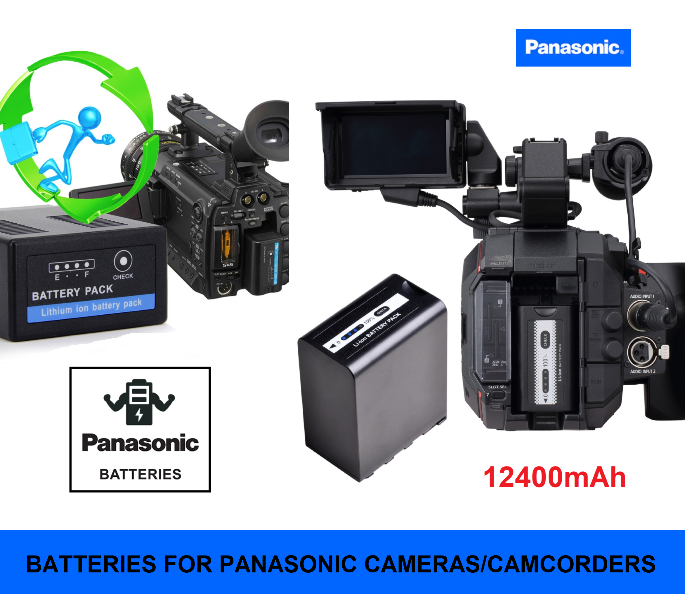 Panasonic vw- vbd98, vbg 6, vbg 260 cga-d54s, vbt 380. pin chính hãng, đủ dung lương. pin chuyên dùng cho các dòng máy quay phim panasonic chuyên và bán chuyên