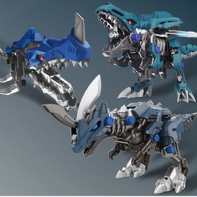 Đồ chơi lắp ráp Khủng long cơ khí chuyển động T Rex Mecha - Mô hình Robot khủng long đại chiến
