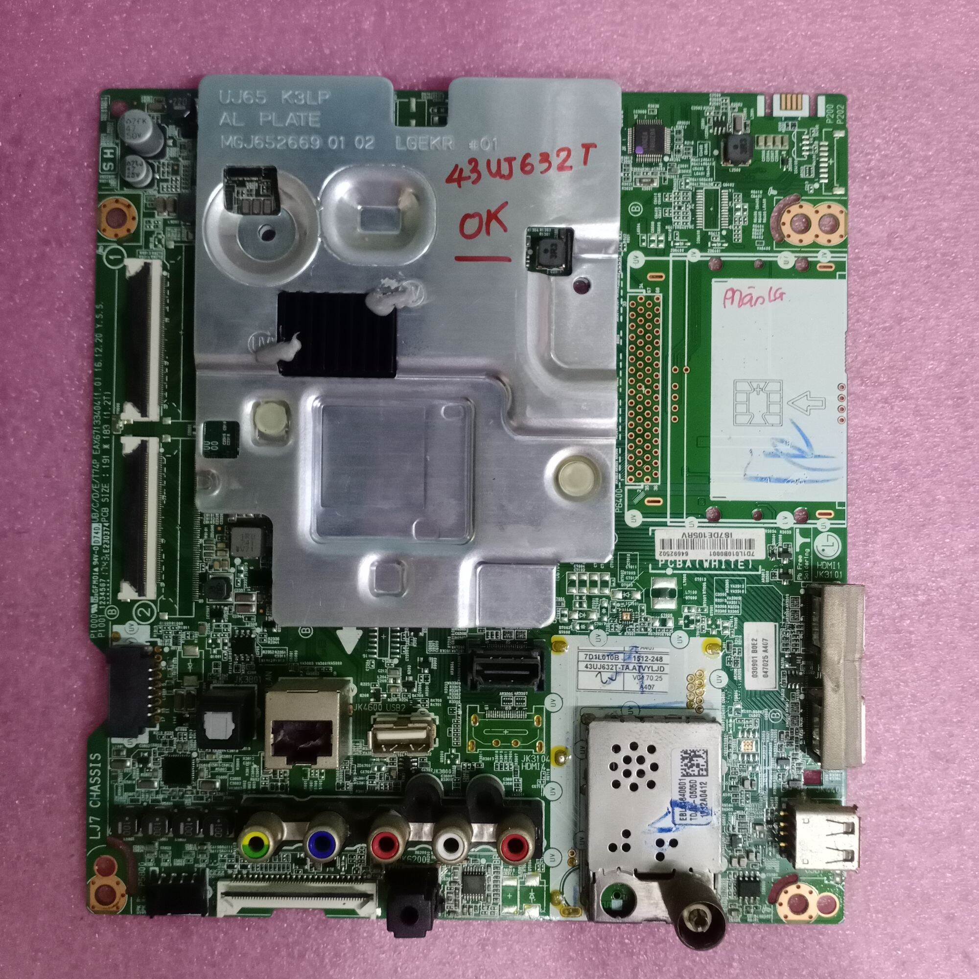 bo mạch tivi LG 43UJ632T,bo xử lý, khiển, nguồn, main chính, chủ, wifi,bo mắt
