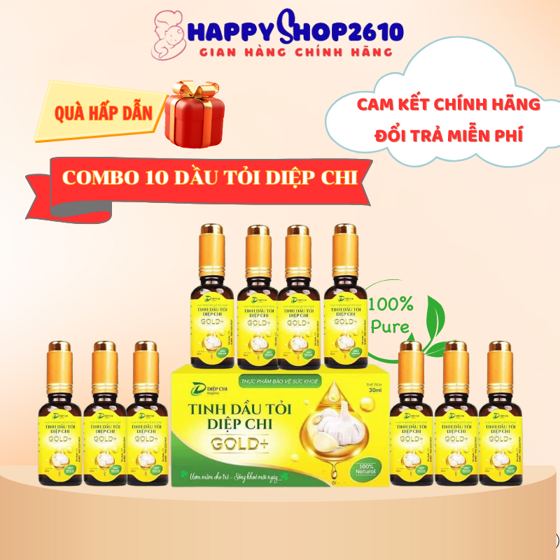 Combo 10 Lọ Dầu Tỏi Diệp Chi Gold