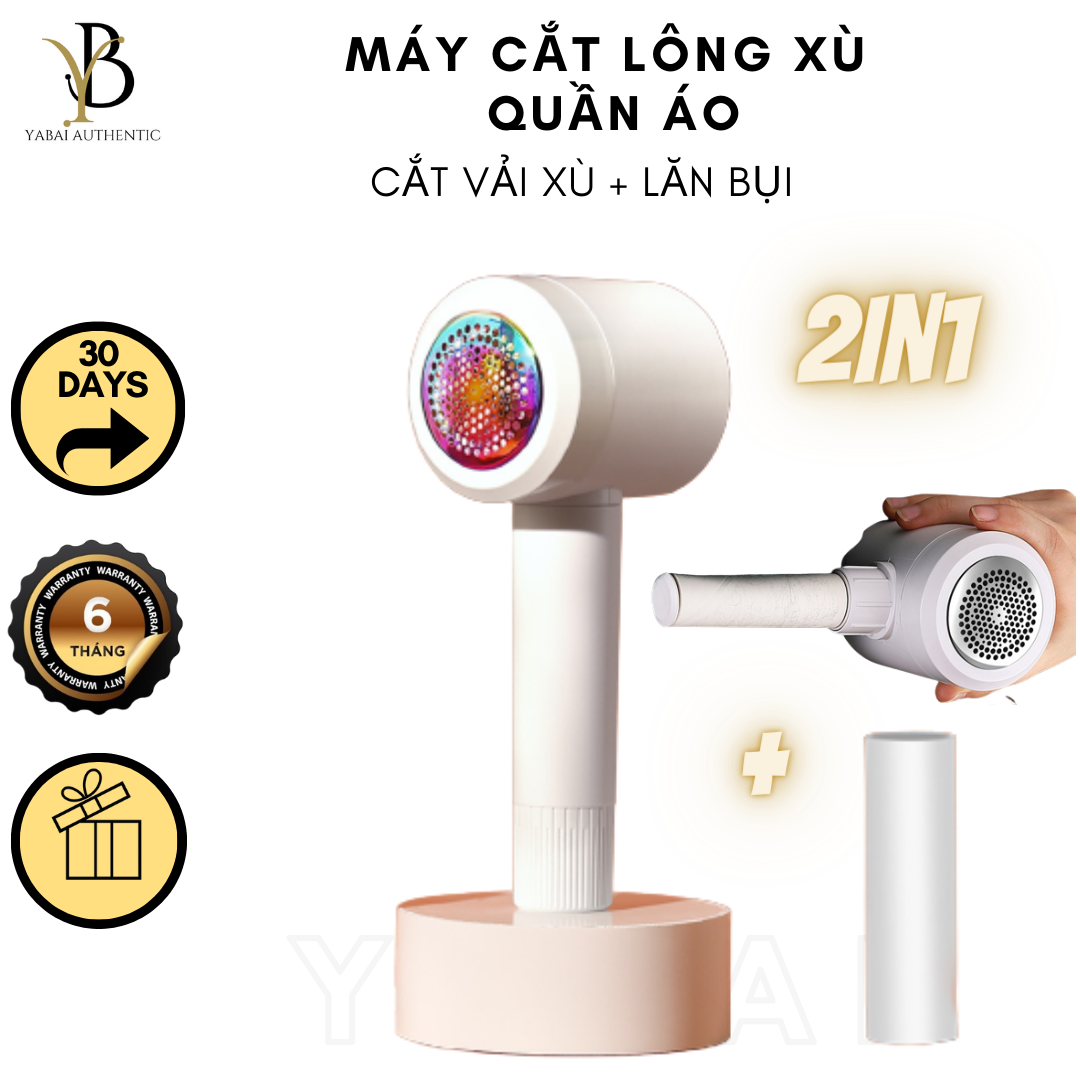 Máy cắt lông xù quần áo đa năng 2in1 YABAI có thể cắt xơ len vải và hút bụi không dây kiểu máy cắt len xù quần áo