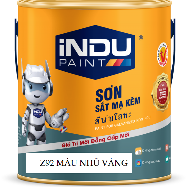 Sơn sắt mạ kẽm indu màu nhũ vàng z92 lon 800ml