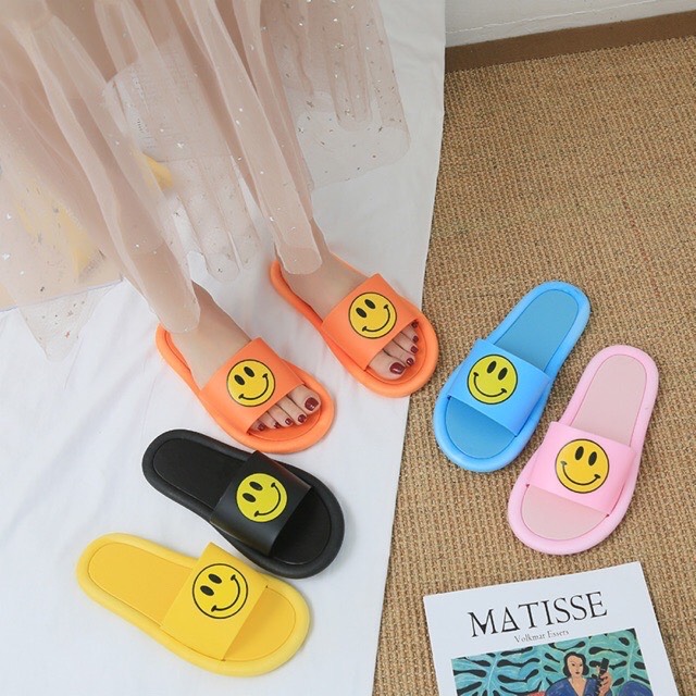 Dép quai ngang Ulzang icon mặt cười - Chống trơn trượt