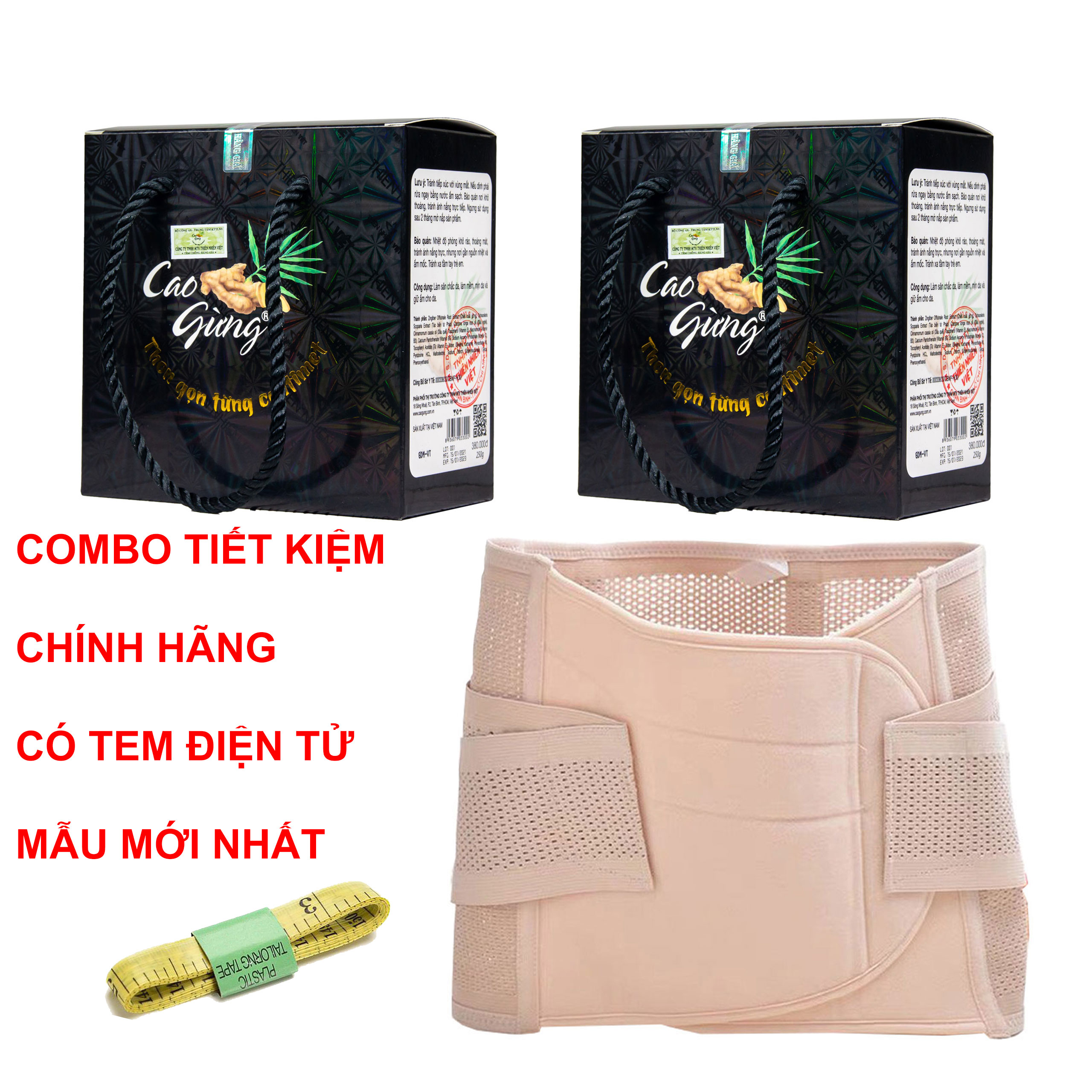 [HCM]Bộ 2 hộp Cao Gừng tan mỡ MC Cát Tường Thiên nhiên việt - TẶNG GEN NỊT BỤNG CAO CẤP + THƯỚC DÂY
