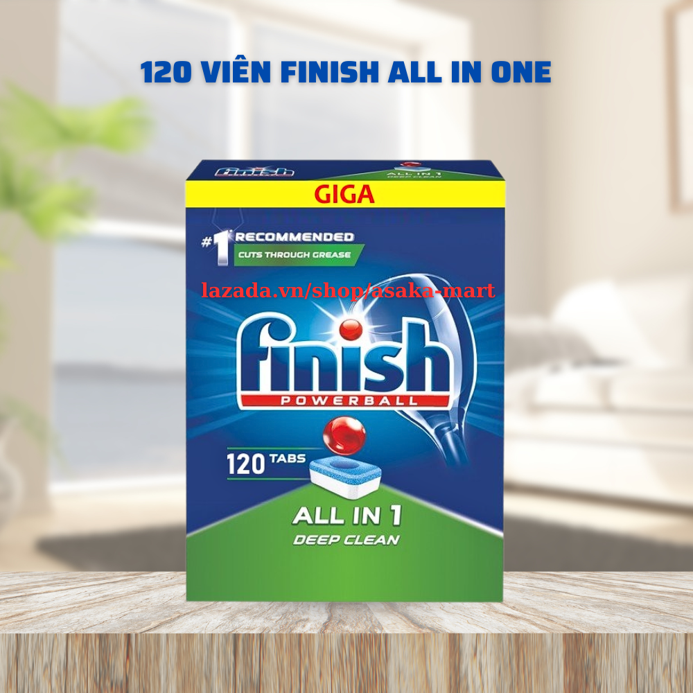Viên rửa bát Finish All in one 120 94 viên dùng cho máy rửa chén máy rửa bát