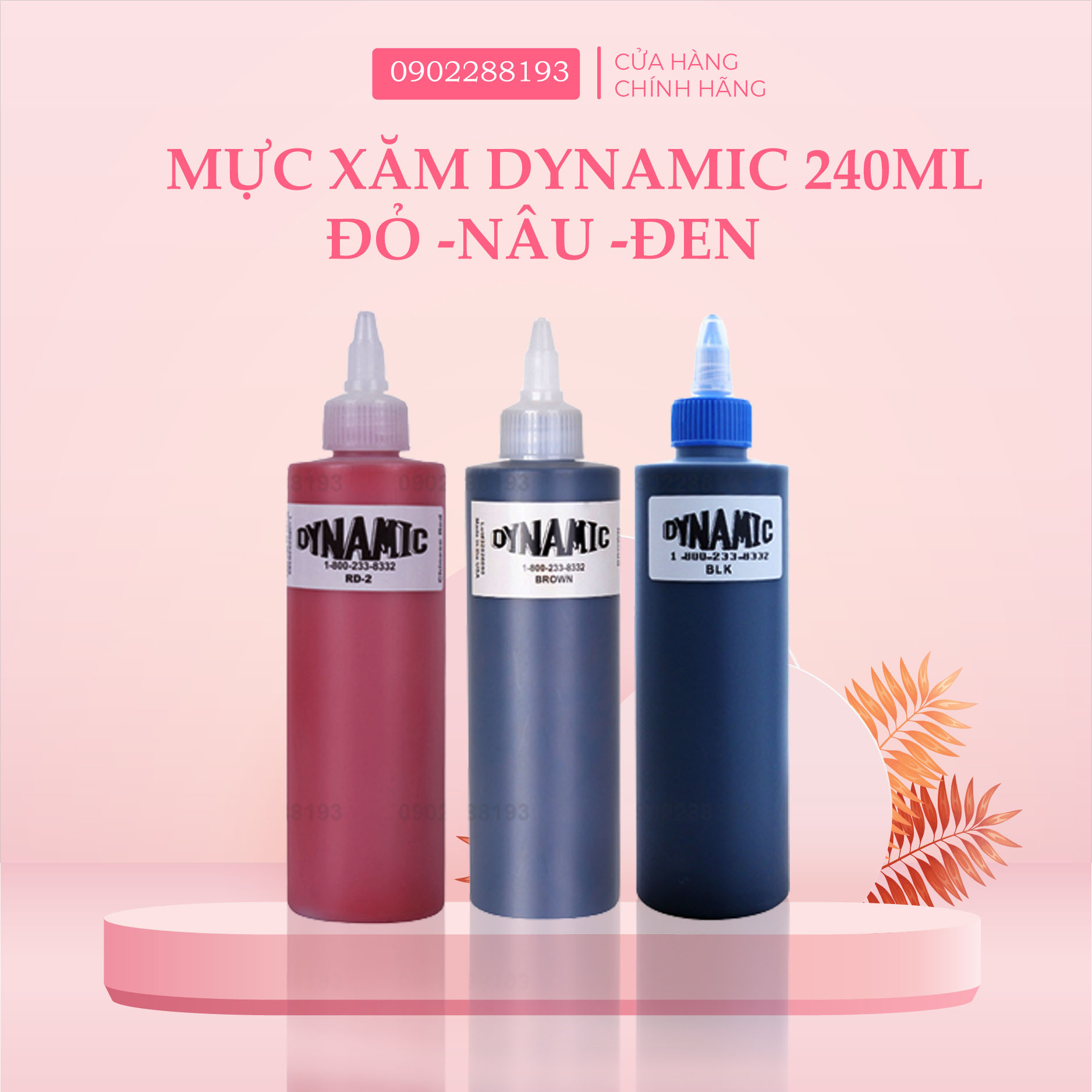 Mực đen - đỏ - nâu dynamic 240ml siêu đậm. ..