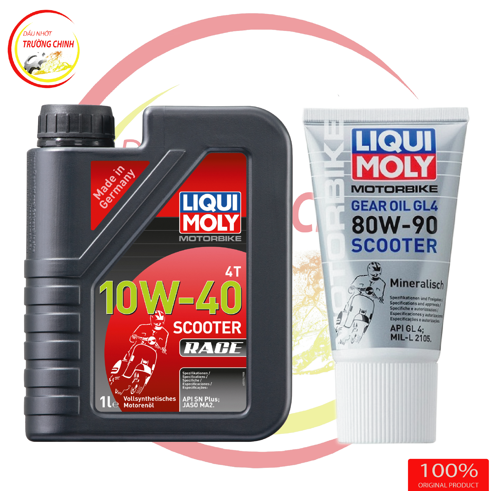 Combo nhớt liqui moly scooter race 10w40 +hộp số liqui 150ml