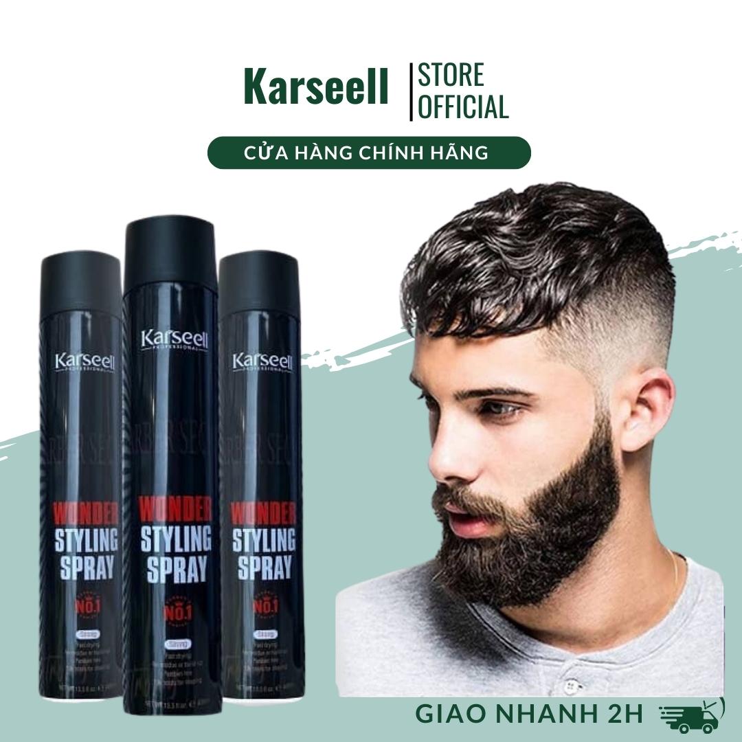 Gôm xịt tóc, Keo Xịt tóc nam nữ hương nước hoa Chính Hãng Karseell Spray Italy 400ml