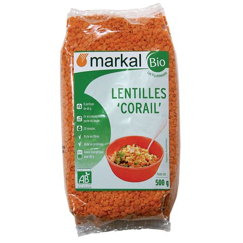Đậu lăng đỏ cam san hô markal 500gr
