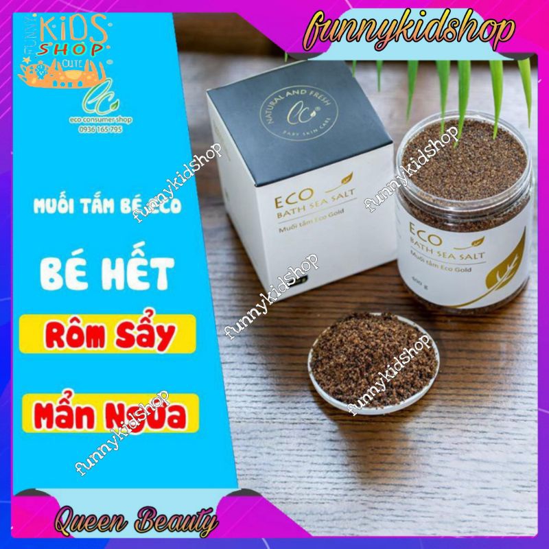 [Hoàn tiền 6%] Muối tắm bé ECO Gold (400 gram) - Muối tắm bé Sinh dược EcoGold- Muối tắm bé Thảo dược ECo gold 400g an toàn cho cả mẹ và bé