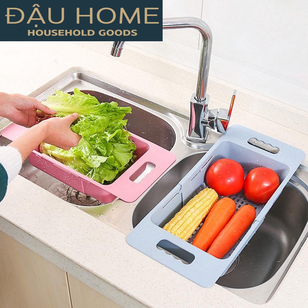 Khay Rổ nhựa Việt Nhật rút gọn kéo giãn gác bồn rửa chén bát (Giao màu ngẫu nhiên) - Đậu Home