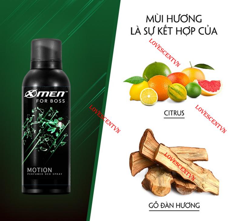 Xịt nước hoa Pháp thơm body toàn thân Xmen Motion