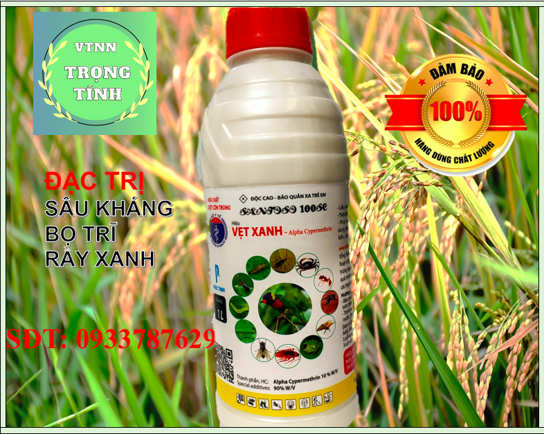 Thuốc diệt côn trùng vẹt xanh chai 1 lít santoso 100sc