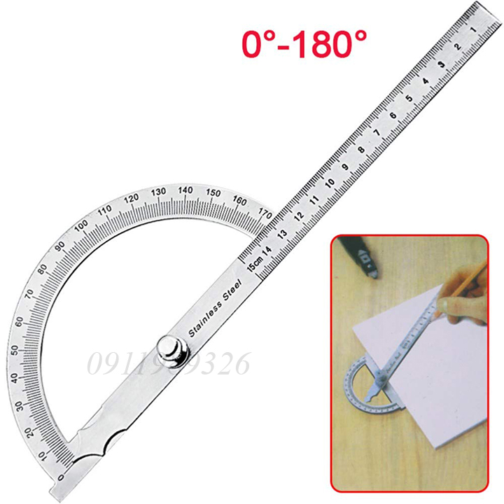 Thước đo góc 180 độ bằng thép không gỉ