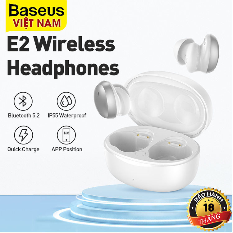 Bảo hành 18 tháng] tai nghe bluetooth baseus true wireless mini bowie e2 bluetooth 5.2 chống trộm cho iphone 13 12 pro max