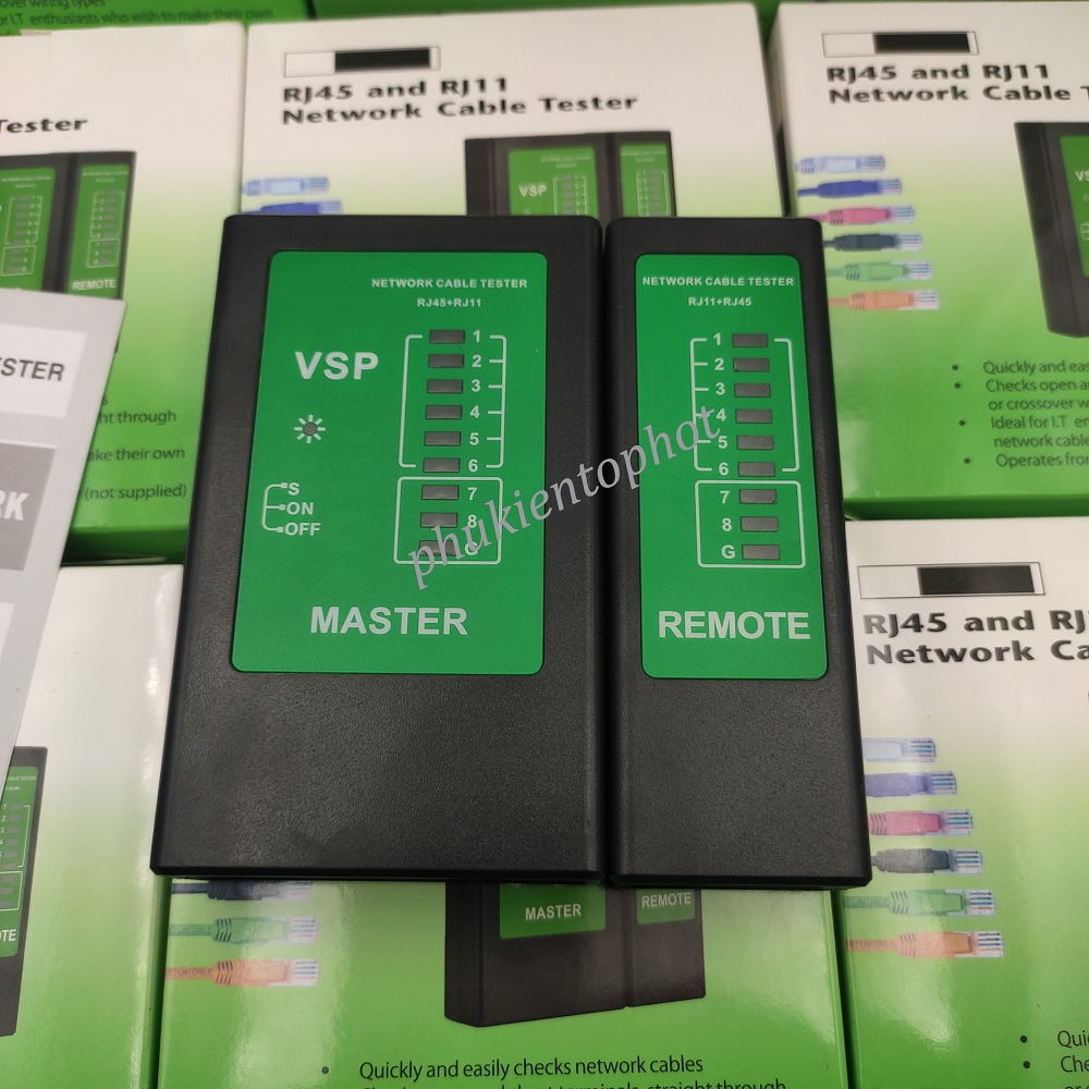 Hộp test cáp mạng rj45 vsp tặng pin