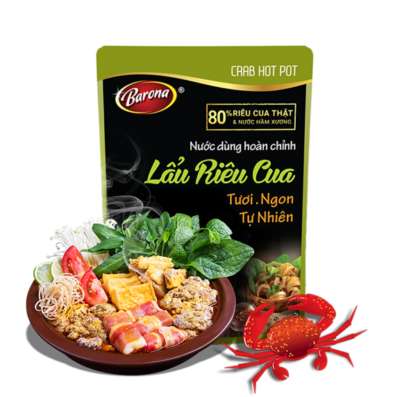 Nước Dùng Hoàn Chỉnh Barona - Lẩu Riêu Cua 180g