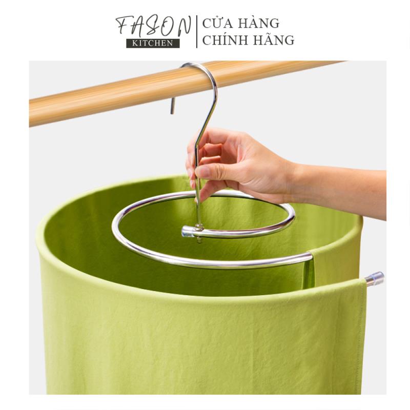 Móc Treo Chăn Mền, Phơi Đồ Quần Áo, Chăn Ga, Thảm Rèm Hình Xoắn Ốc Tròn Inox Chịu Lực 10Kg - FASONKITCHEN