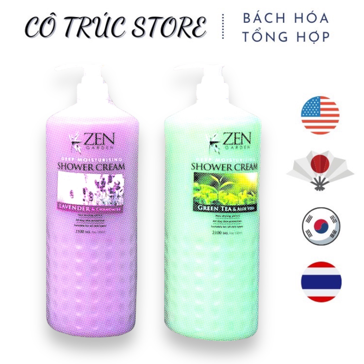 Sữa tắm Zen siêu to khổng lồ 2100ml [CHÍNH HÃNG]Nhập khẩu từ Malaysia (đủ hương)