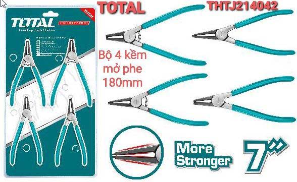 Bộ 4 kềm mở phe 180mm total thtj214042