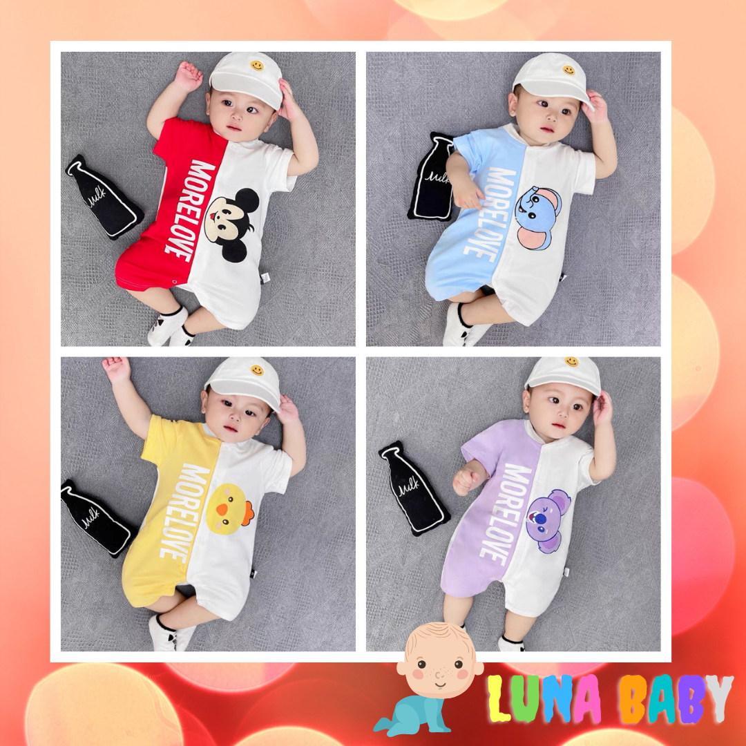 Bộ body đùi ngắn tay bodysuit cho bé trai bé gái sơ sinh mẫu EF.2022