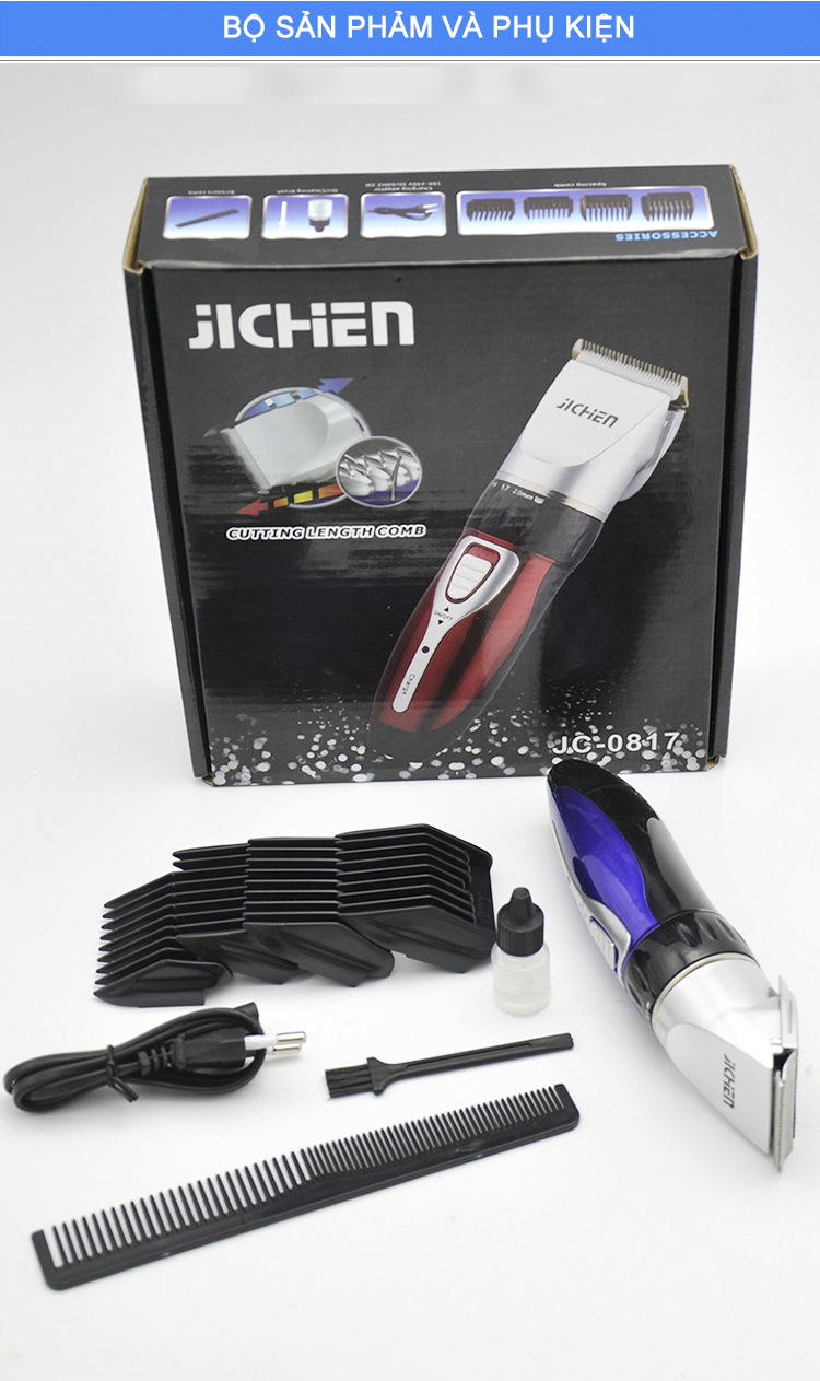 Tông đơ cắt tóc Jichen JC-0817 cao cấp, tông đơ cắt tóc chuyên nghiệp, tông đơ cắt tóc người lớn, tông đơ cắt tóc trẻ em,