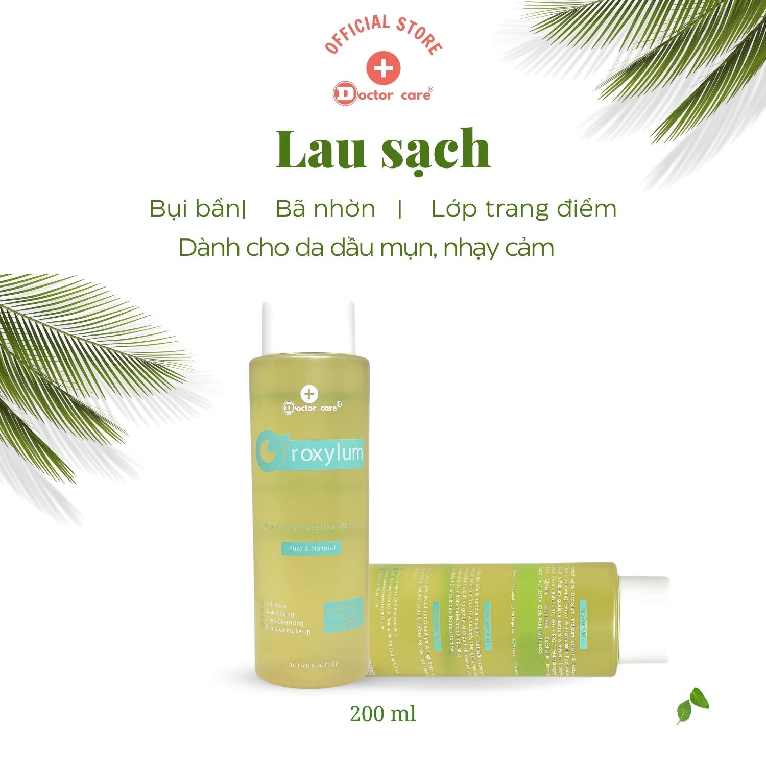 Nước Tẩy Trang Làm Sạch Da, Kháng Khuẩn, chuyên dùng cho Da dầu Mụn da nhạy cảm  Doctor Care 200 ml