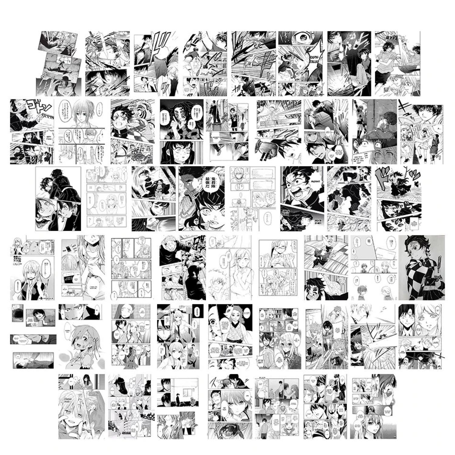 Tranh dán treo tường poster JUJUTSU KAISEN FAIRY TAIL HAIKYUU ONE PIECE TITAN anime chibi decal trang trí wall manga
