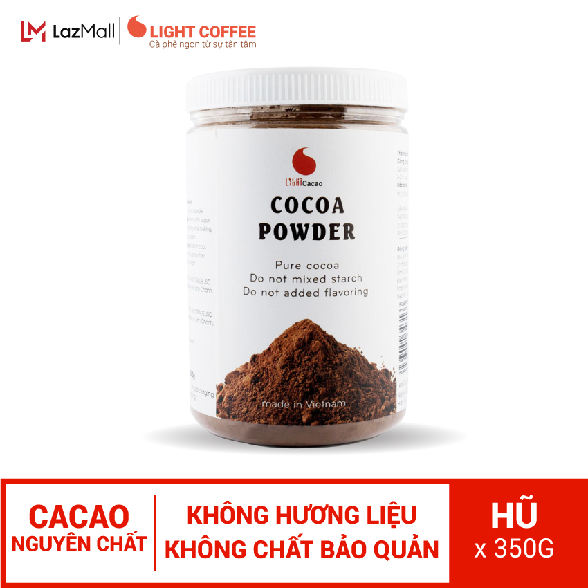 [SẢN XUẤT MỚI] Bột Cacao nguyên chất không đường Light Cacao tốt cho sức khỏe - hũ 350g