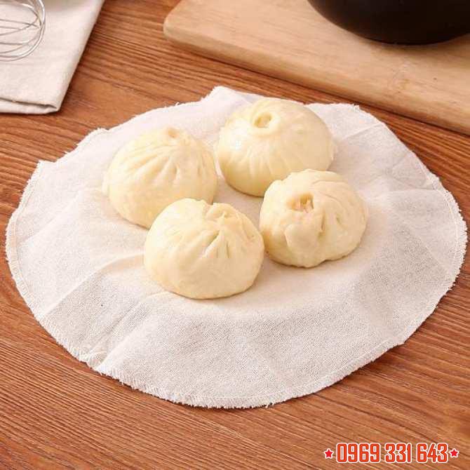 Khăn vải hấp bánh bao màn thầu sủi cảo (Lót và phủ bánh)