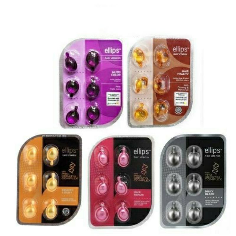 Vỉ 6 Viên Serum Ellips Hair Vitamin Dưỡng Tóc Và Phục Hồi Tóc Óng Mượt
