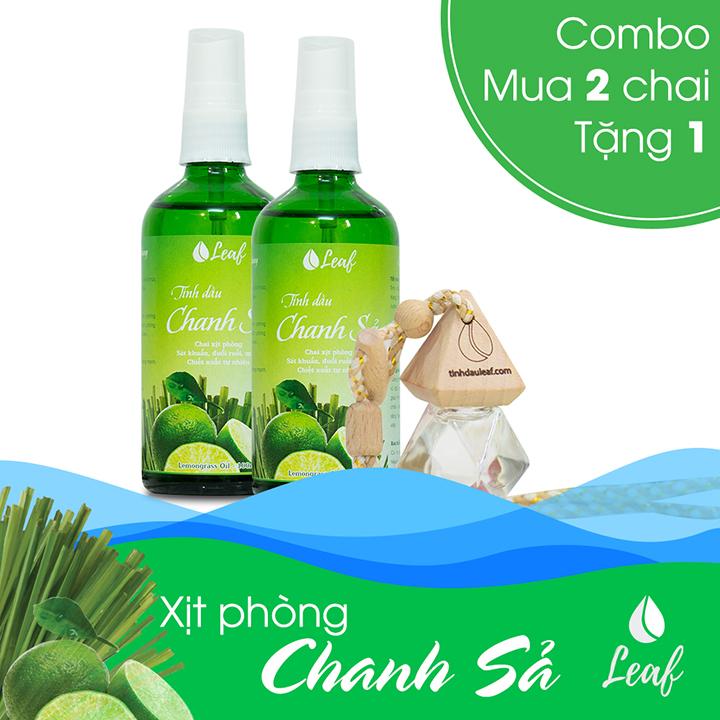 Tinh Dầu Xịt Phòng - Combo 2 Bình Tinh Dầu Xịt Phòng Sả Chanh 100ml (Tặng lọ treo xe)