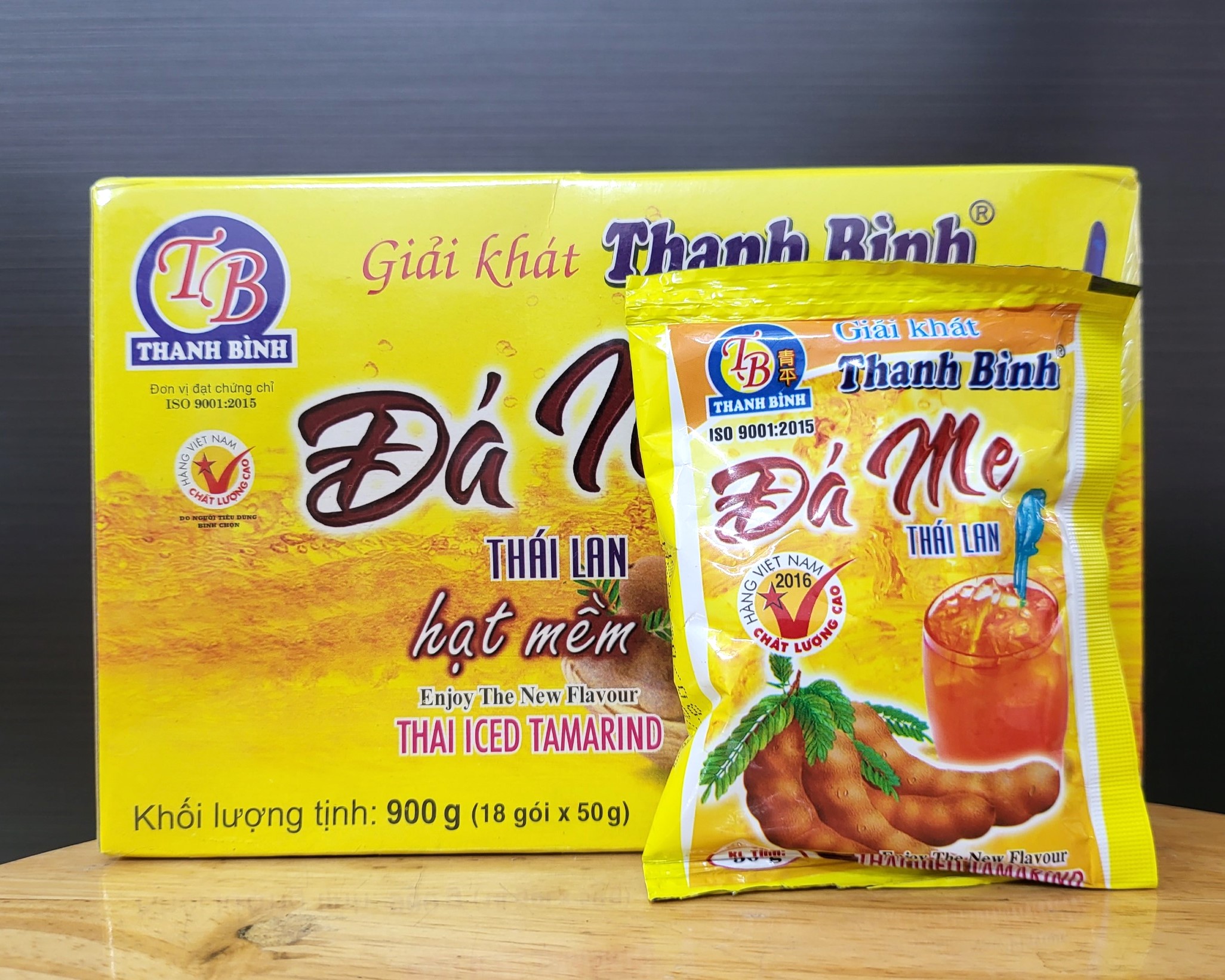 Hộp giấy 900g / 18 gói - đá me hạt mềm / thanh bình thai iced tamarind