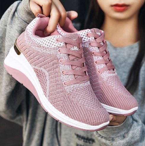 Giầy thể thao nữ sport, giầy nữ đế cao 5cm đi nhẹ êm thích hợp đi chơi chạy bộ