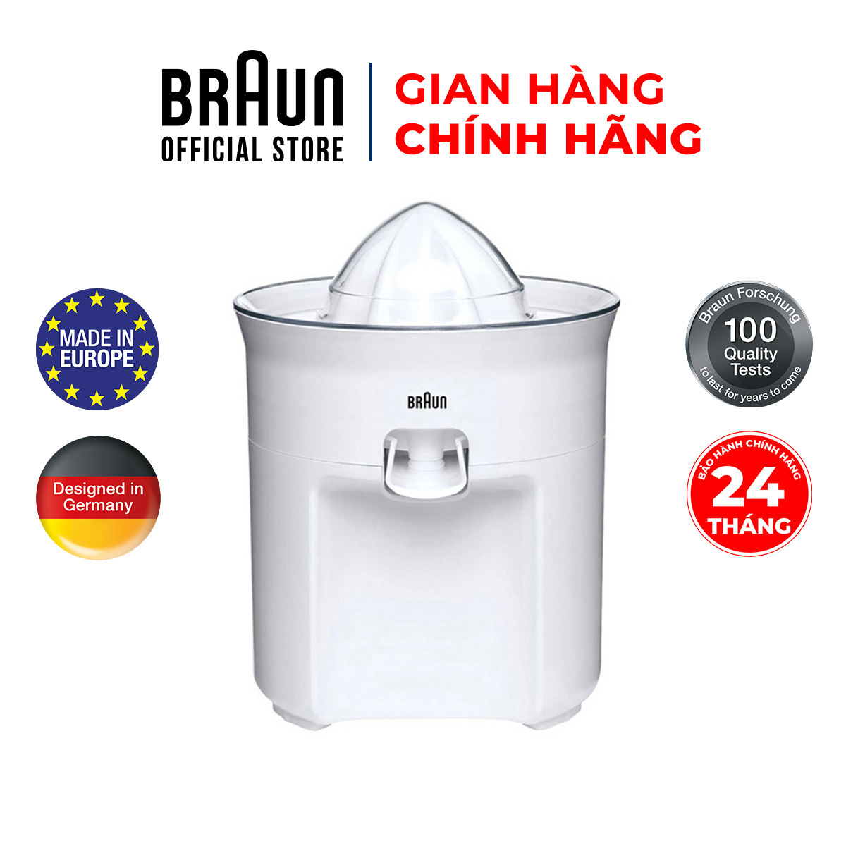Máy ép vắt cam  Braun CJ3050  Công suất mạnh mẽ 60w, lấy nước ép tối đa, tự động vắt, dễ dàng sử dụng và vệ sinh  Bảo hành 24 tháng, đổi trả 15 ngày, dịch vụ chu đáo