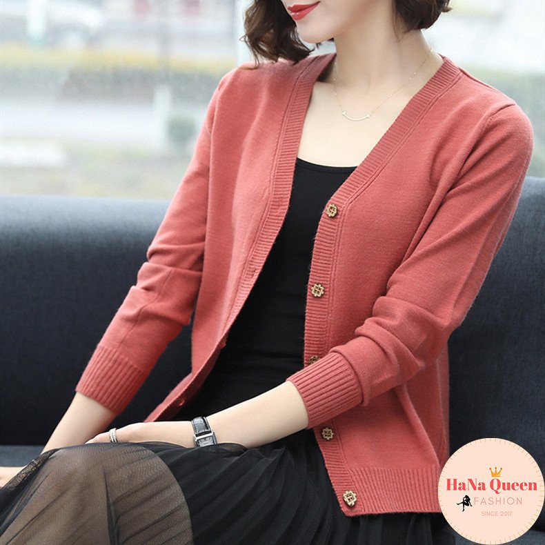 Áo len cardigan dáng ngắn, áo len nữ basic chất đẹp nhiều màu dễ phối đồ