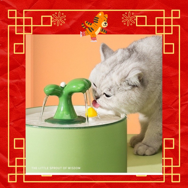 [Có sẵn]Bình lọc nước cho chó mèo gốm sứ cao cấp, lõi lọc than hoạt tính